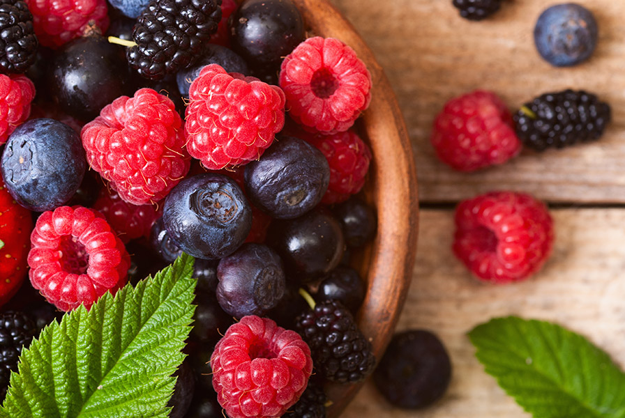 Himbeeren, Brombeeren und Heidelbeeren